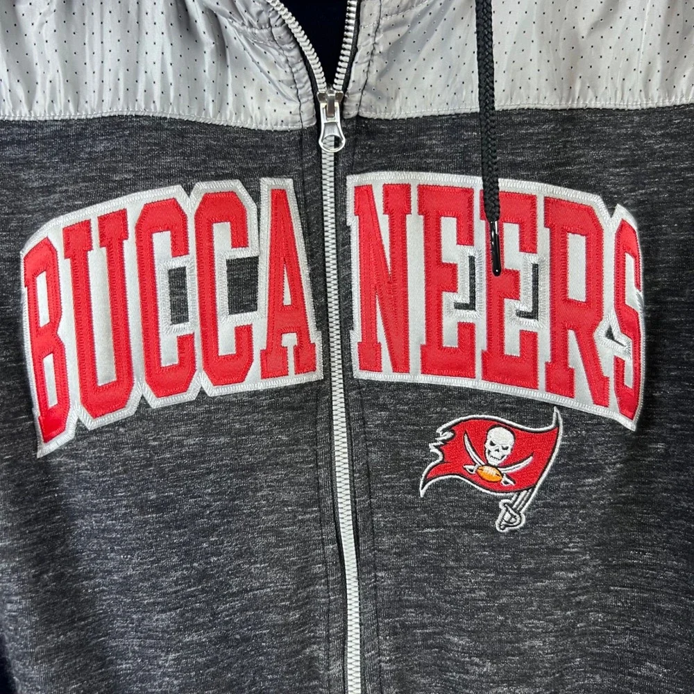 Antigua Tampa Bay Buccaneers Womens Medium Full Zip‎ Hoodie Charcoal Gray NFL